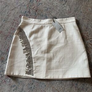 River Island Cream Skirt with Silver Rhinestone Embellishment